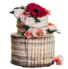 お花のデコレーションケーキ画像